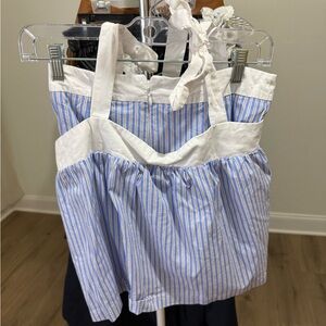 Blue & White Striped Cotton Summer 2 piece set